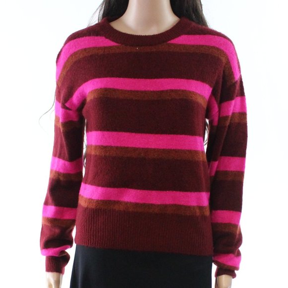 Code Mode Acrylic Crew Neck Sweater | Pink Stripes - Picture 5 of 5